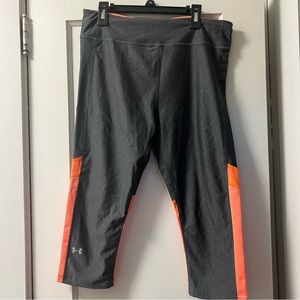 Under Armour Gray and Orange Capri Leggings